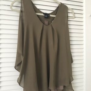 Venus forest green XS draped tank top